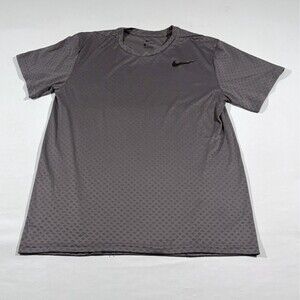 Nike Men's Short Sleeve Dri-FIT Tee - Gray with Black Swoosh